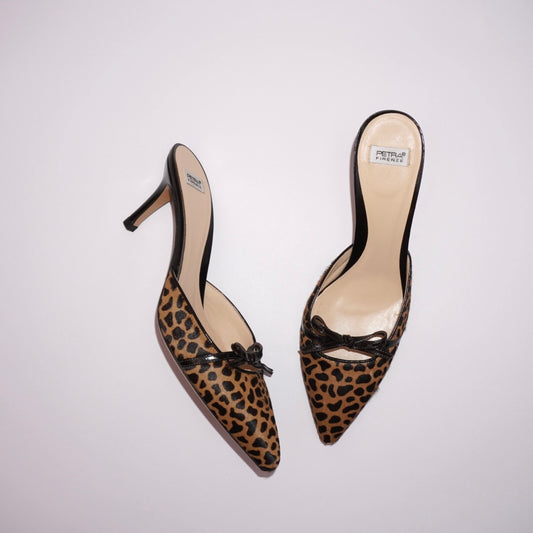 Leopard Bow Mules (37.5)