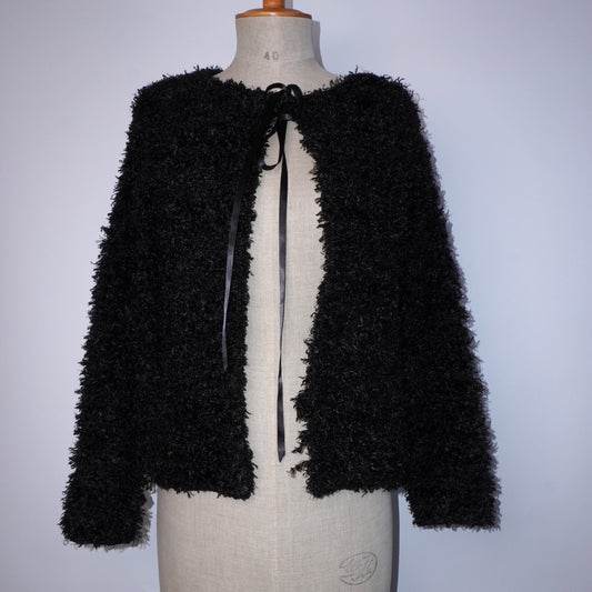 Fuzzy Tie Cardigan (M)