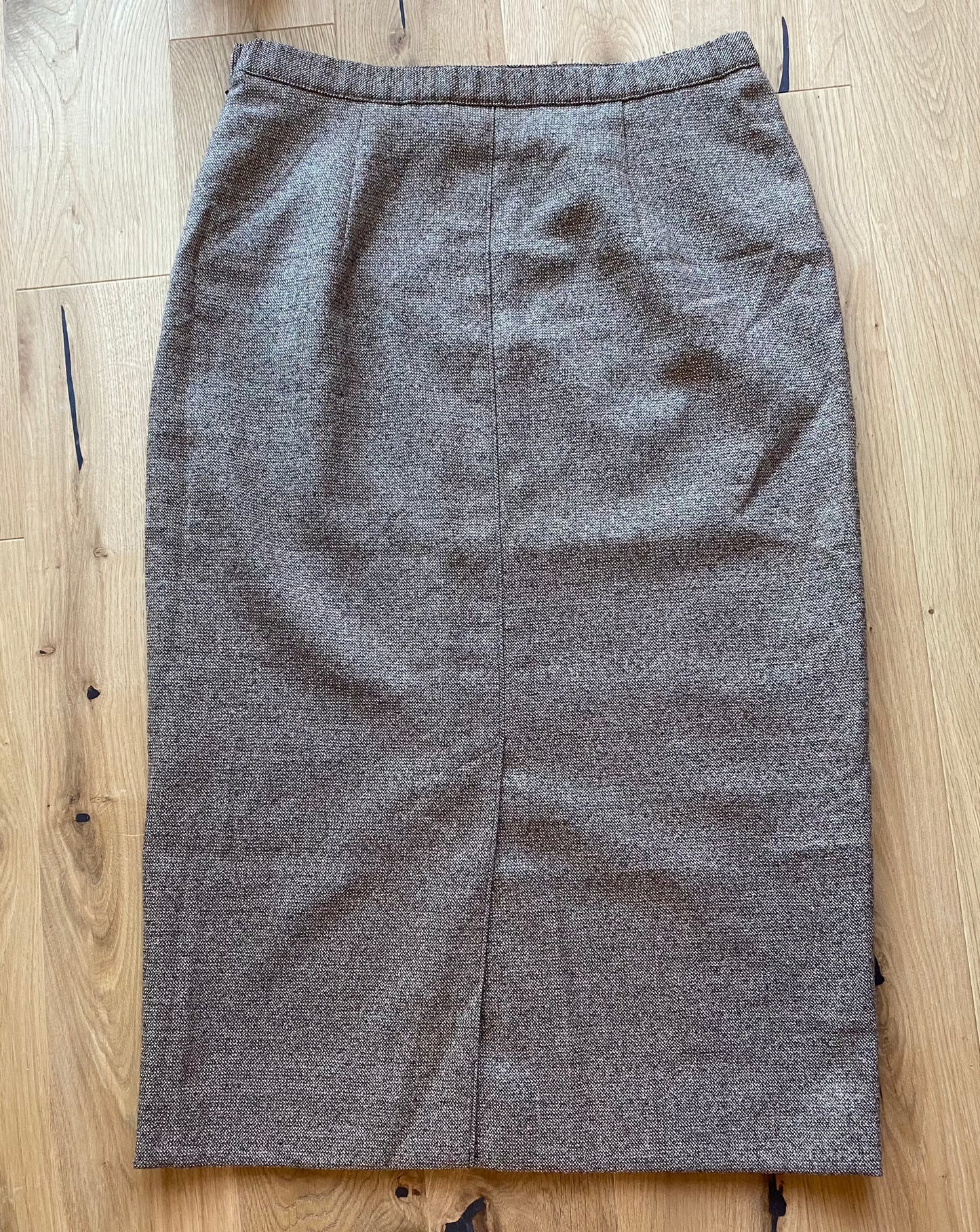 Brown Wool Midi Skirt (M)