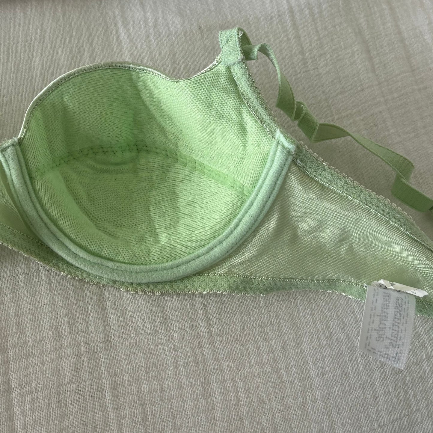 Green Satin Bra (80B)