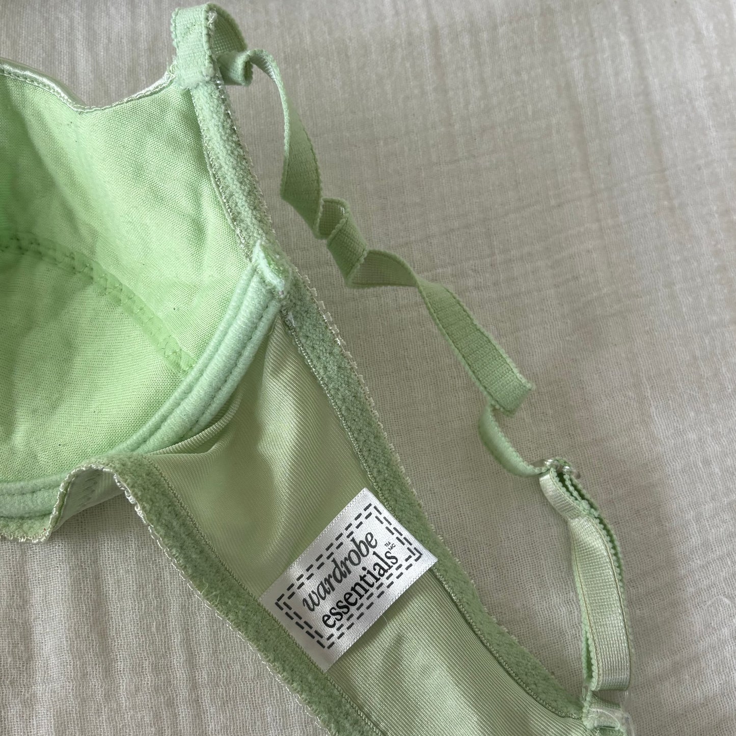 Green Satin Bra (80B)