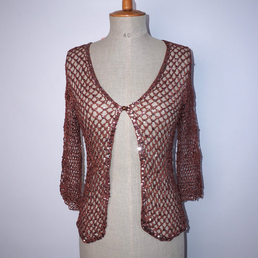 5 Sequin Crochet Cardigan (M)