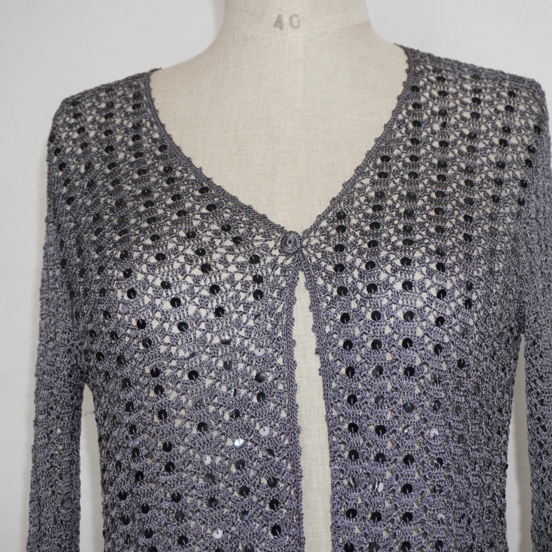 Sequin Crochet Cardigan (S)