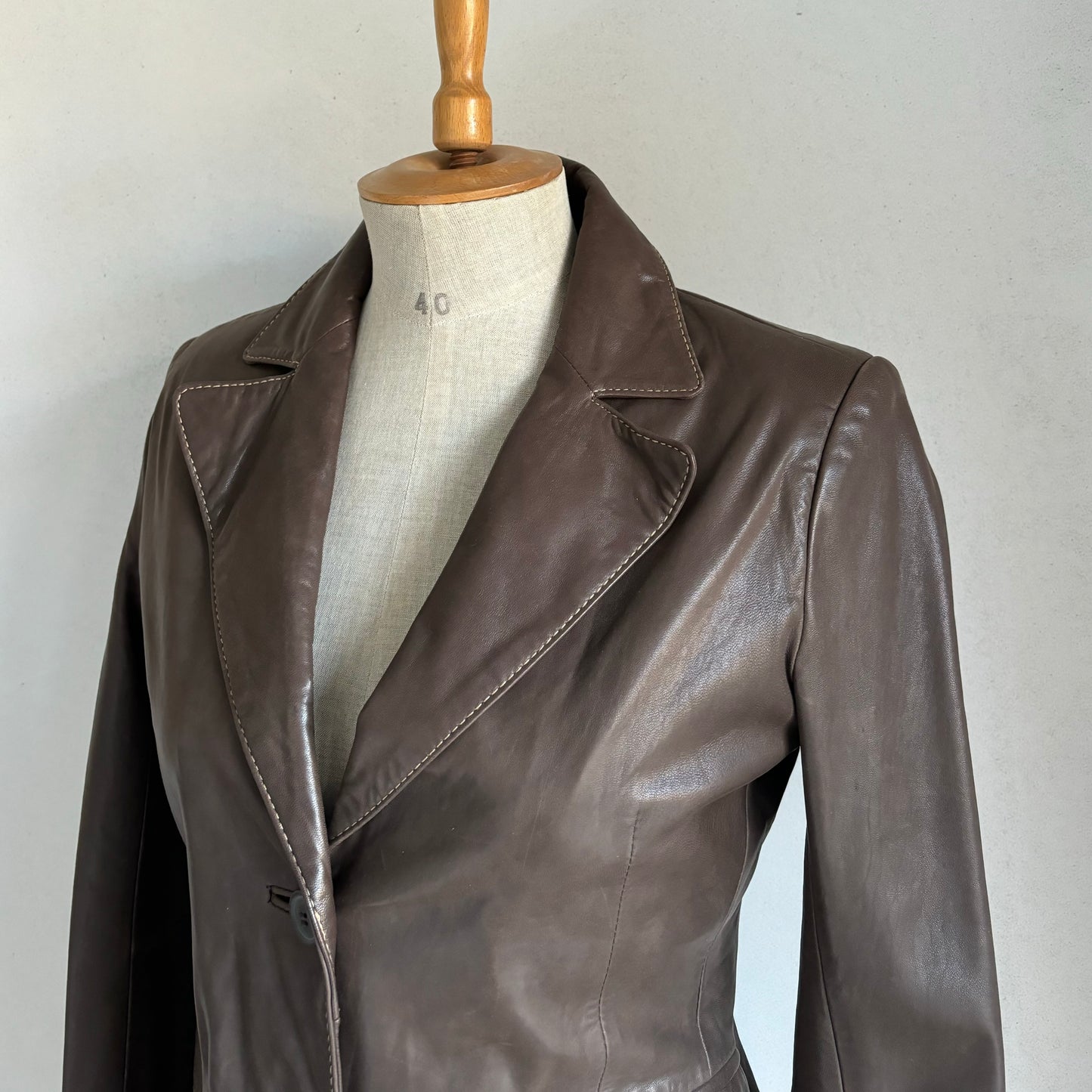 Brown Leather Blazer (S/M)