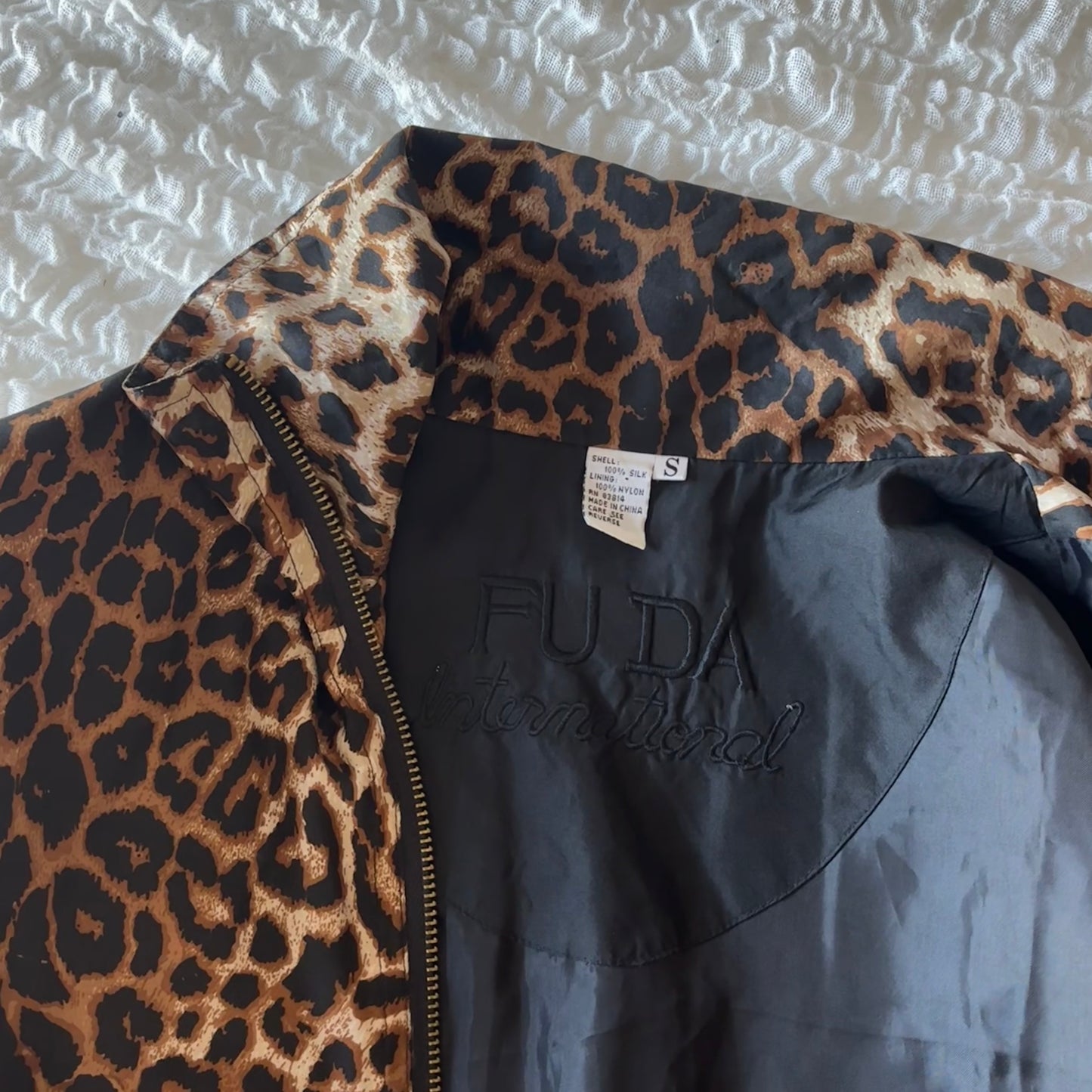 Silk Leopard Bomber Jacket (S/M)