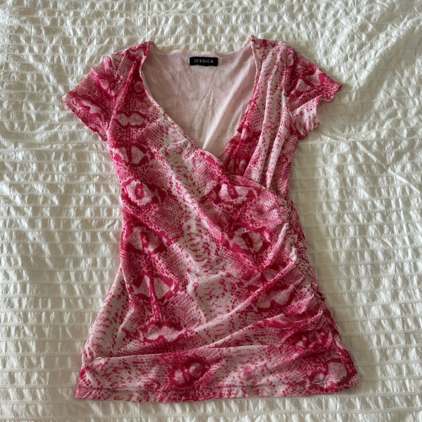 Pink Snakeskin Print top (M)