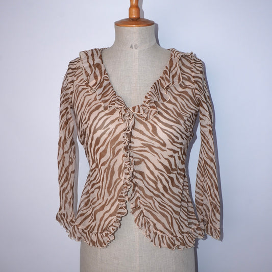 5 Zebra Ruffle Top (S)