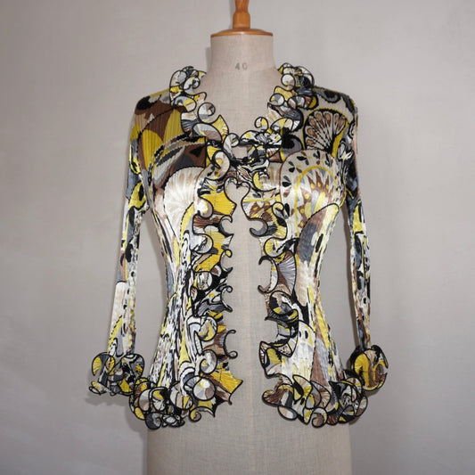 Pleated Ruffle Blouse (M)