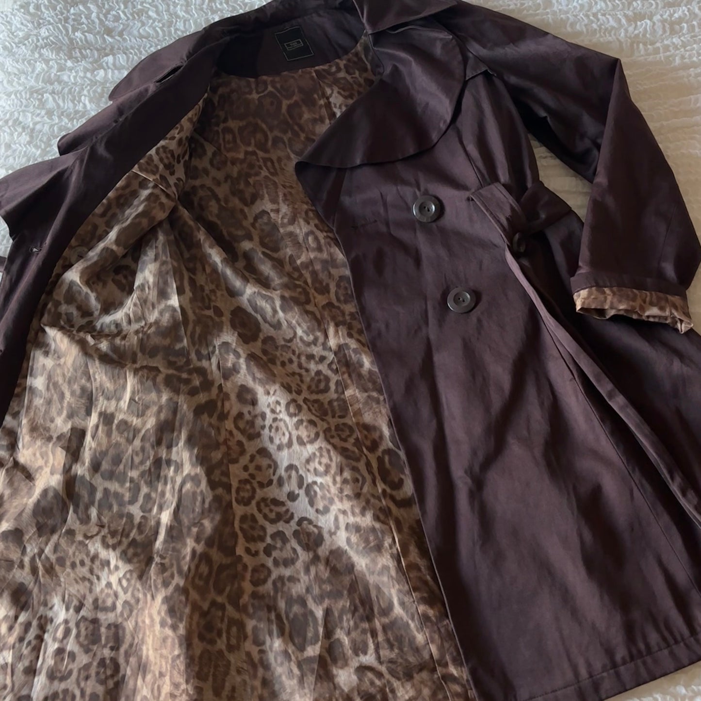 Brown Ruffle Trench Coat (XS/S)