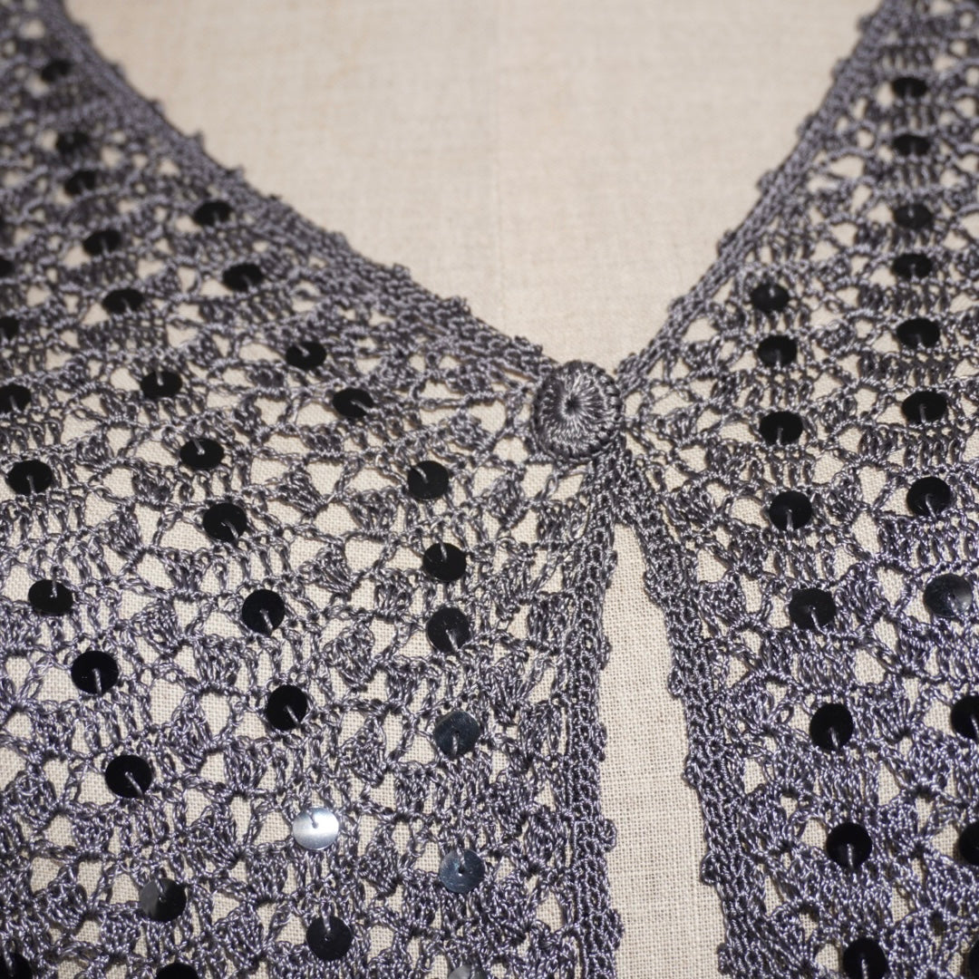 Sequin Crochet Cardigan (S)