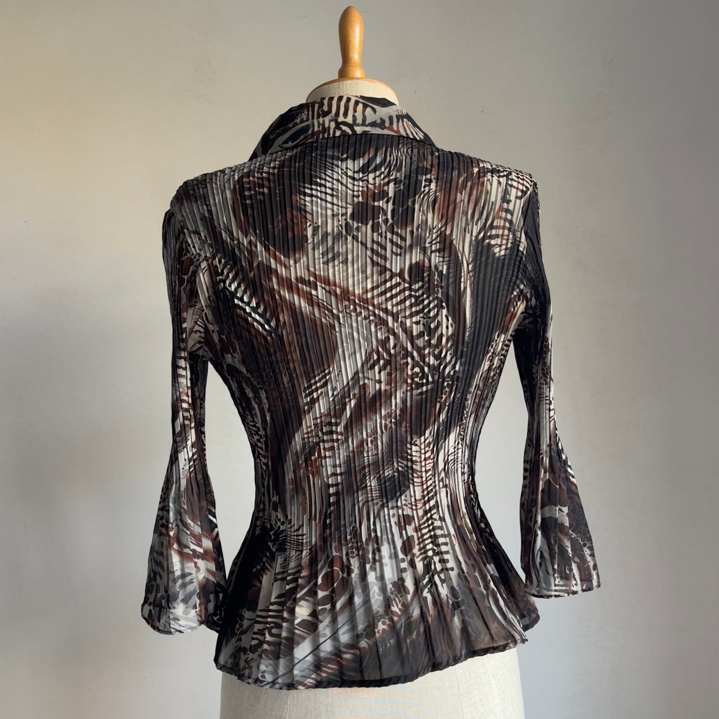 Pleated Animal Print Blouse (S/M)