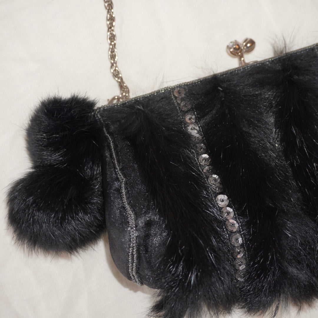 Fur Sequin Purse