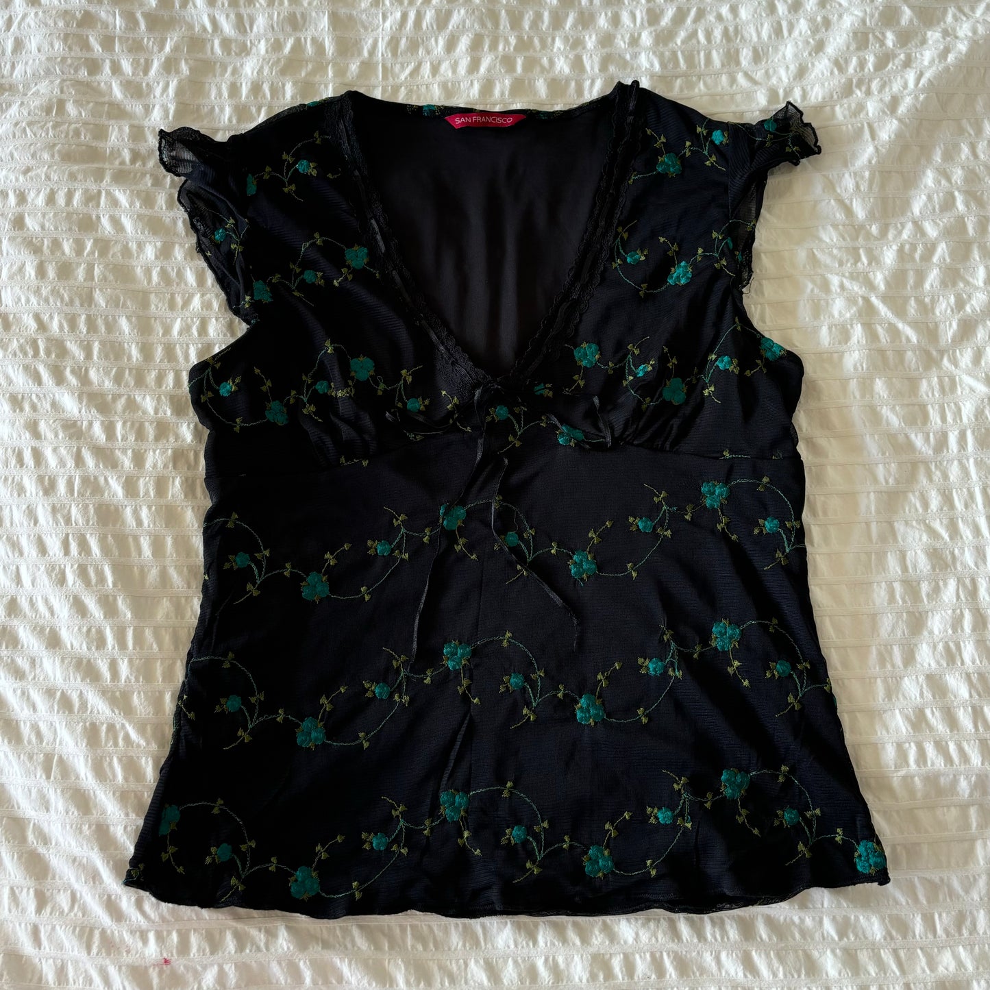 Black Floral Top (M/L)