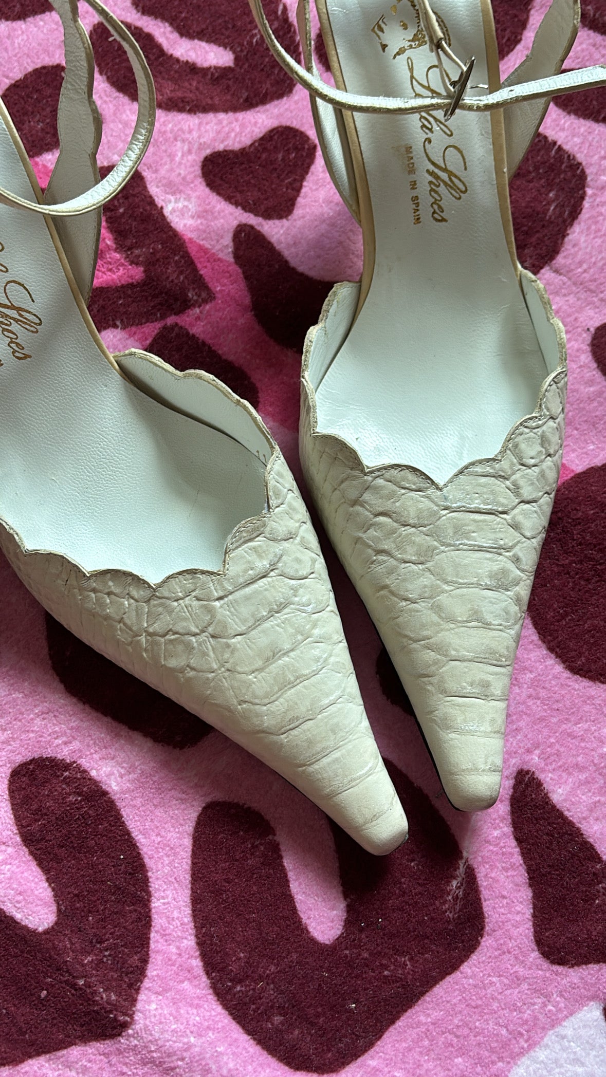 White Pointy Leather Heels (37)