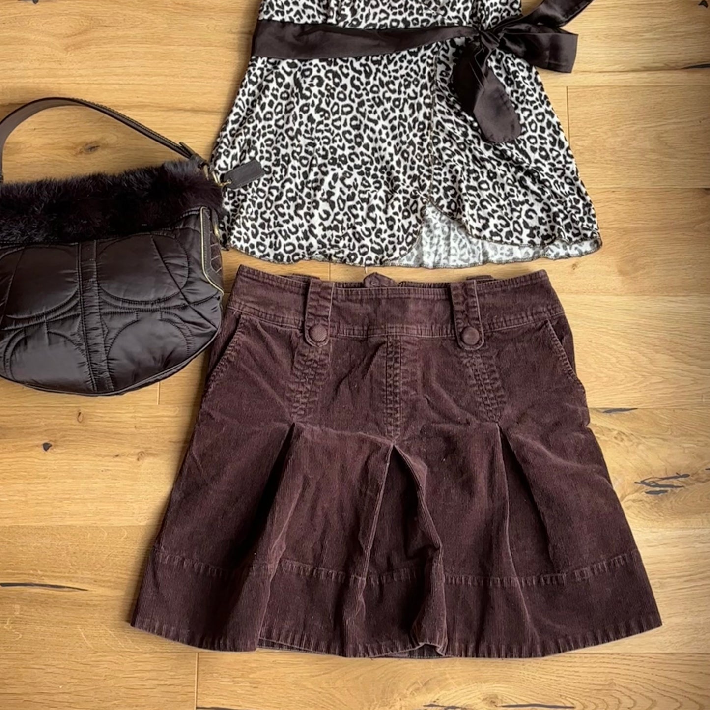 Brown Corduroy Skirt (S)