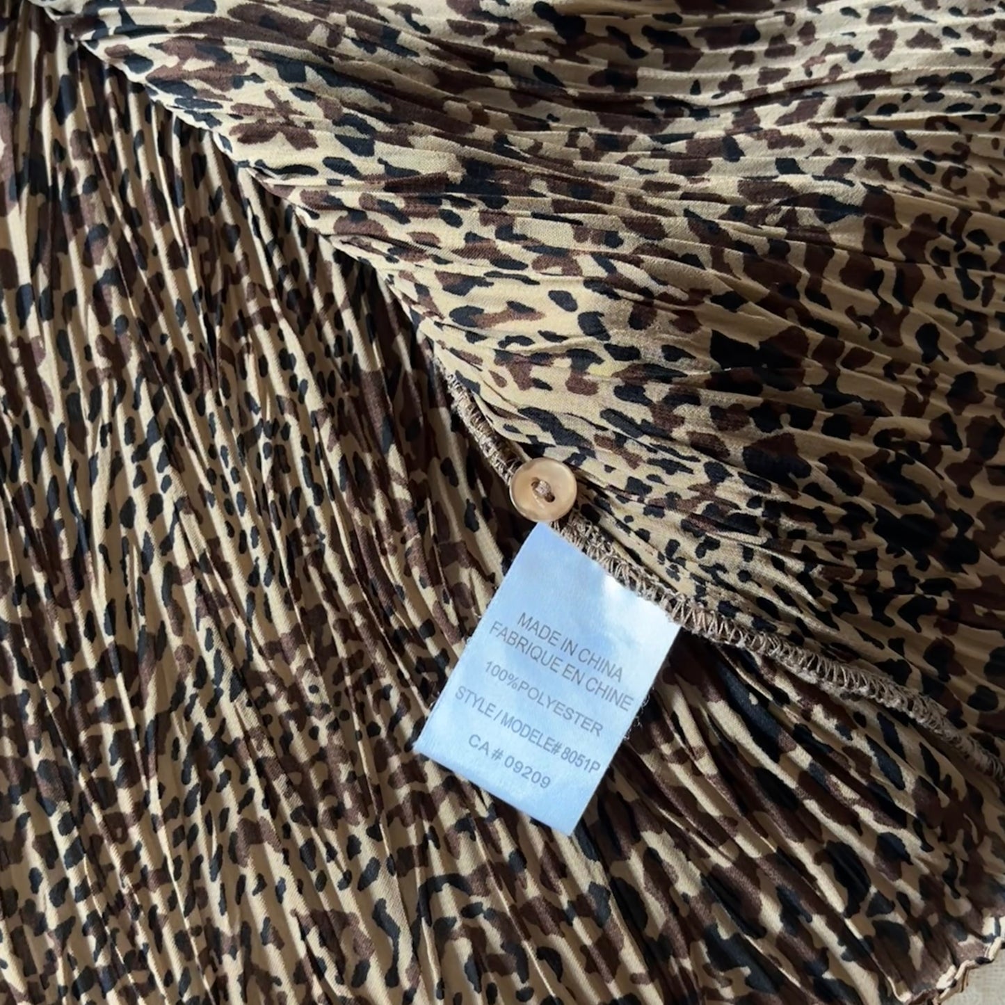 Leopard Pleated Blouse (S/M)