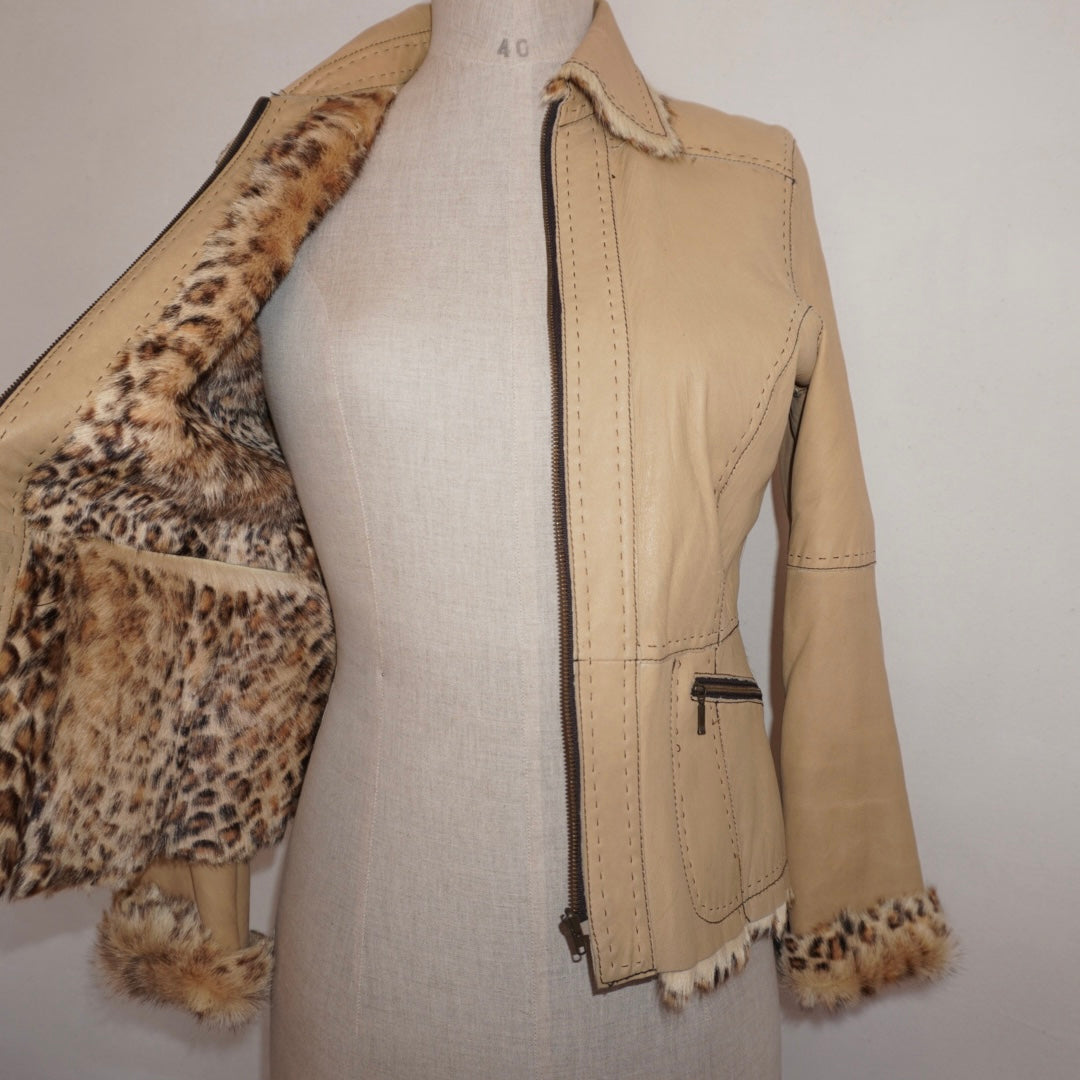 Leather Fur Jacket (M)