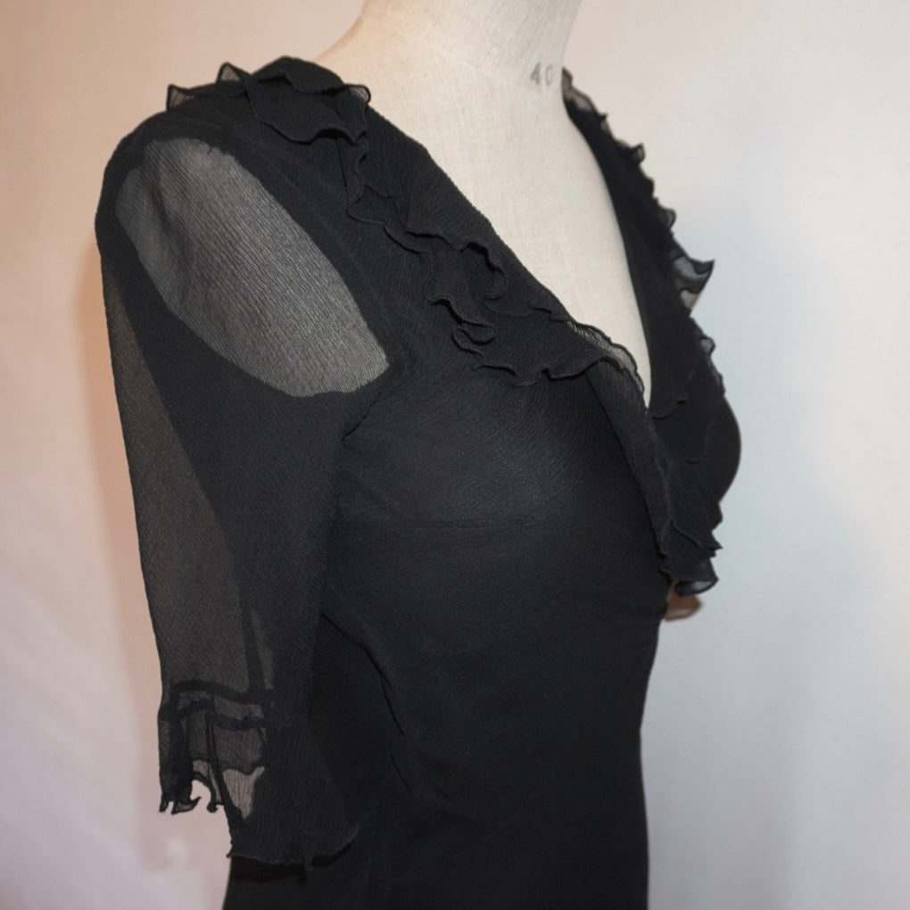 Silk Ruffle Dress (XS)