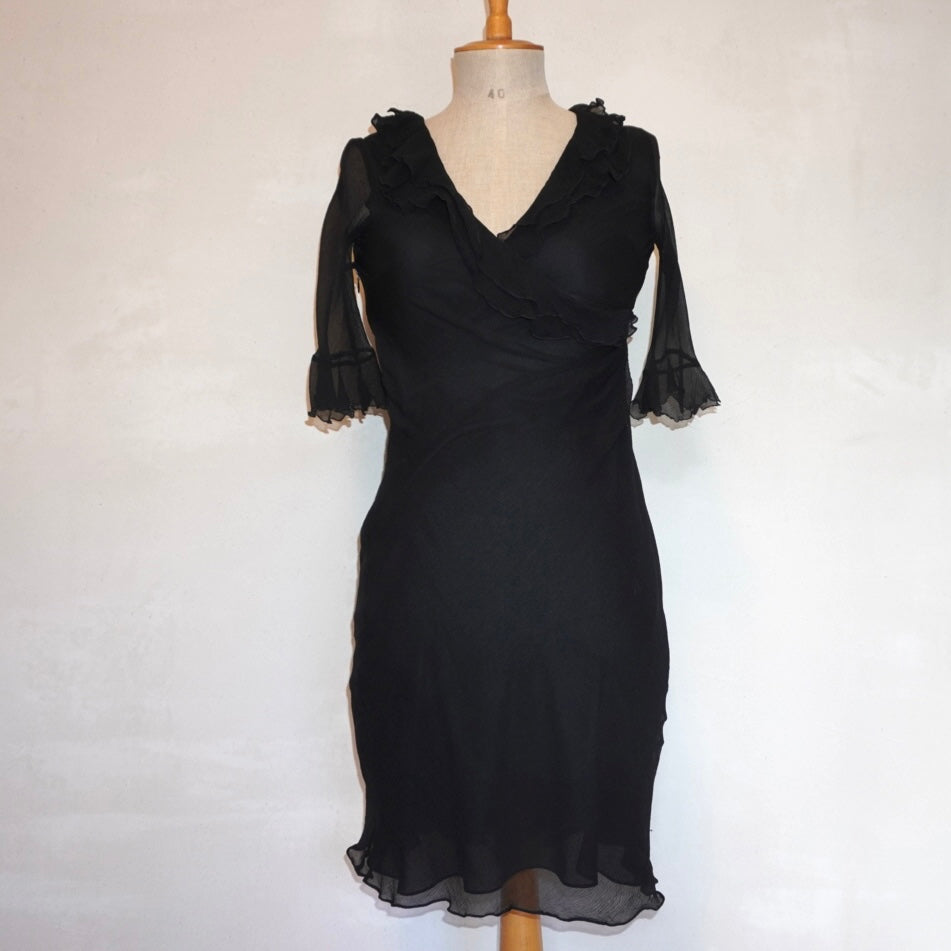 Silk Ruffle Dress (XS)