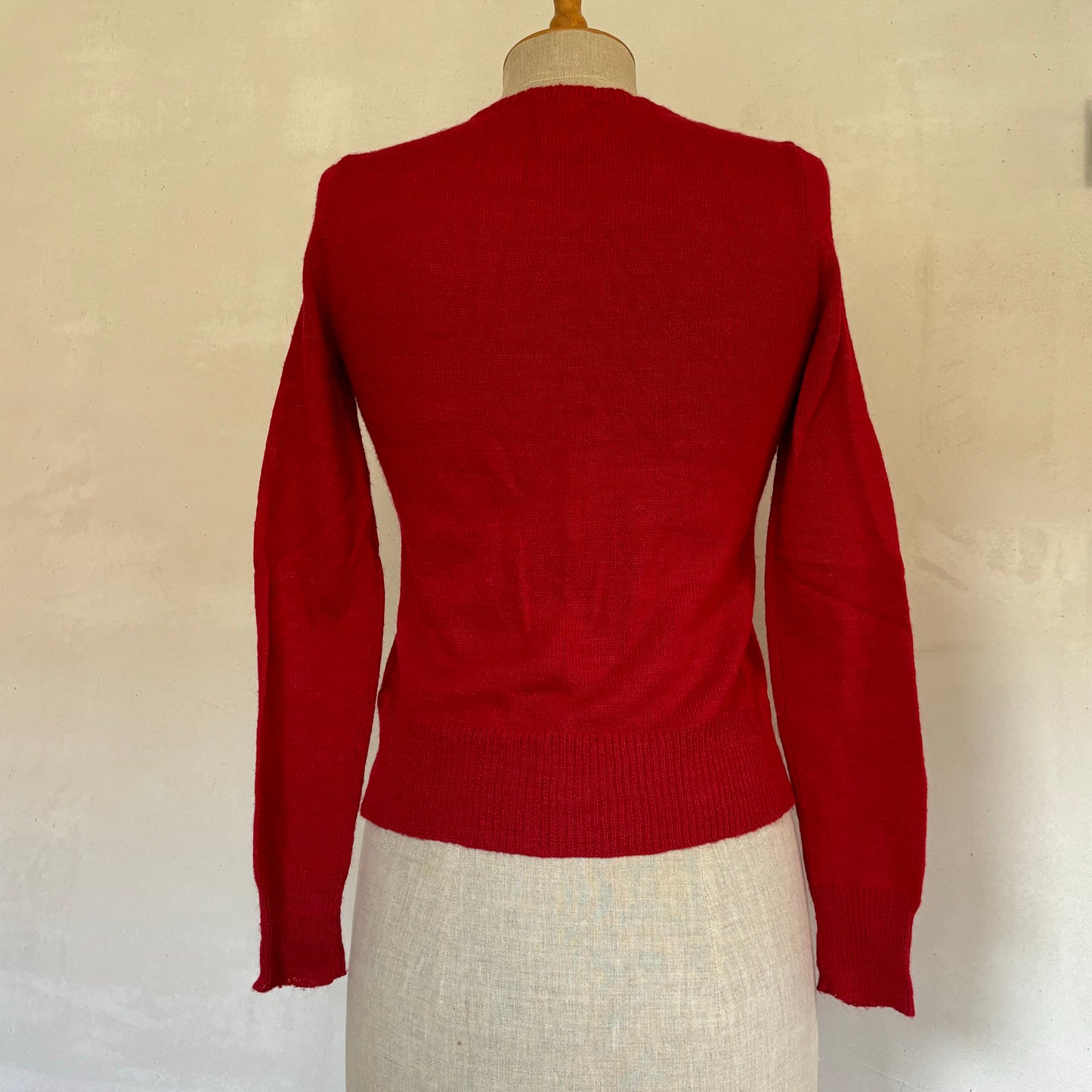 Red Knit Cardigan (XS)