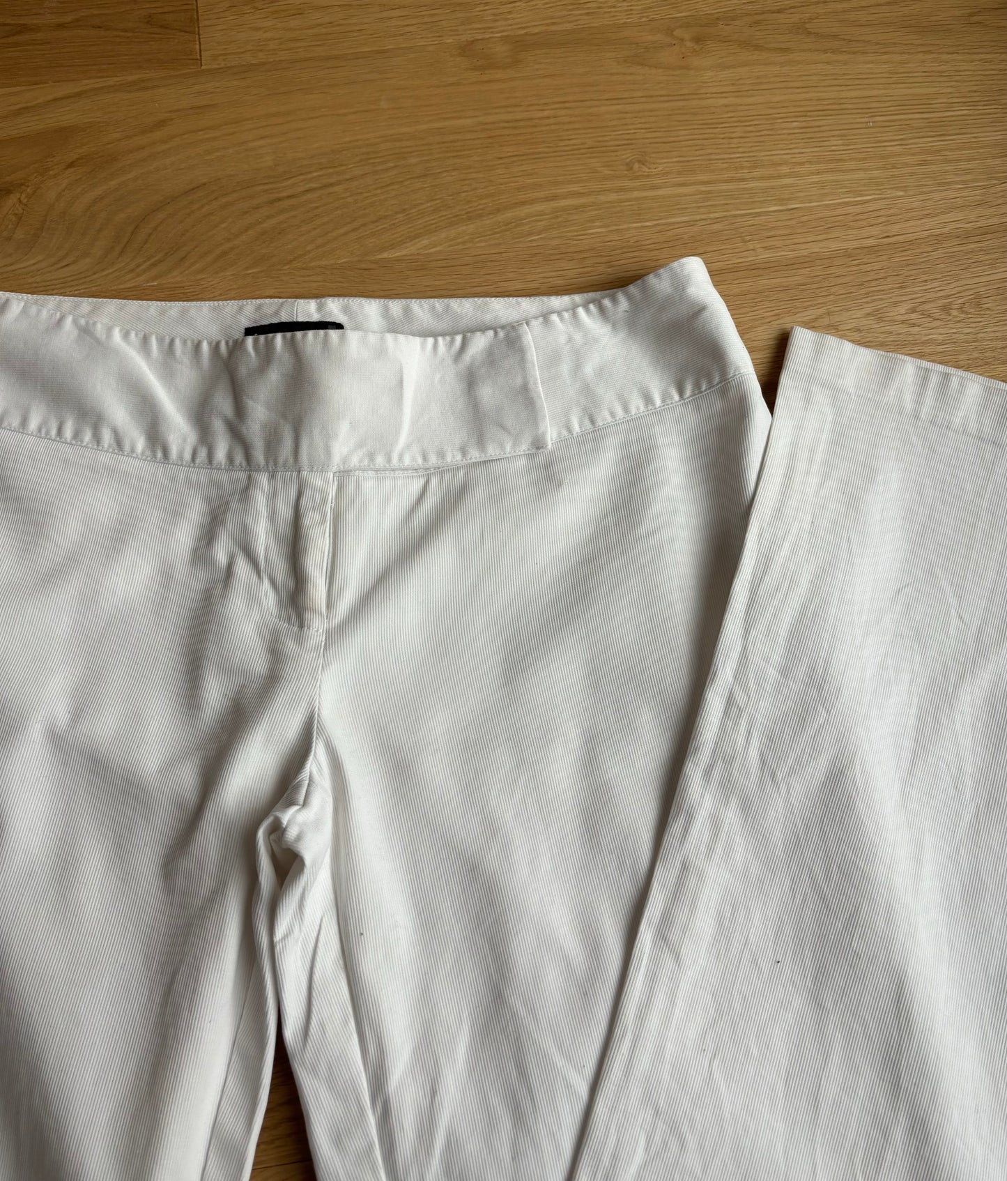 White Bootcut Trousers (S)