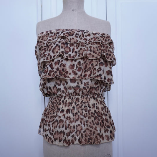 Leopard Ruffle Top (XS/ S)