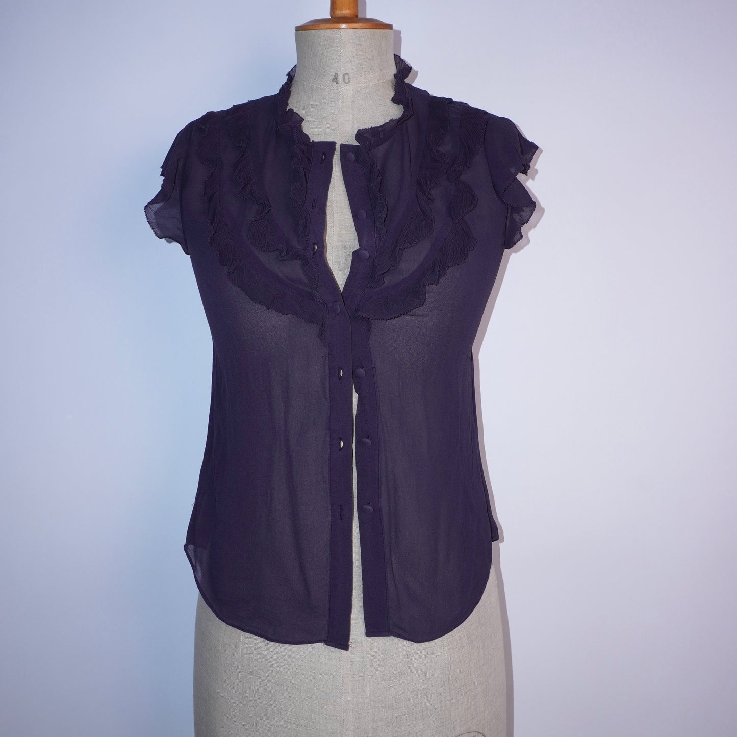 Silk ruffle top (S)