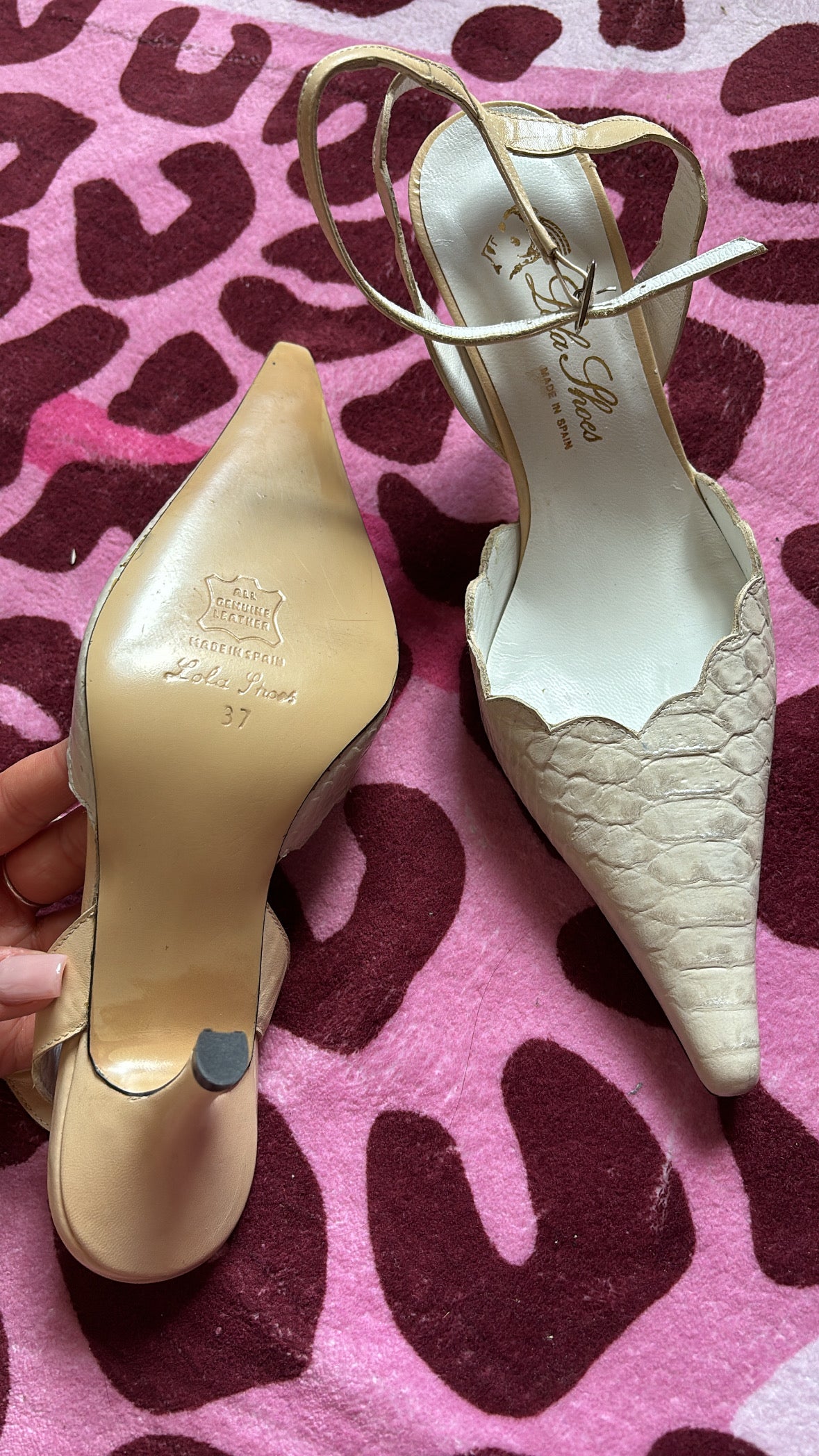 White Pointy Leather Heels (37)