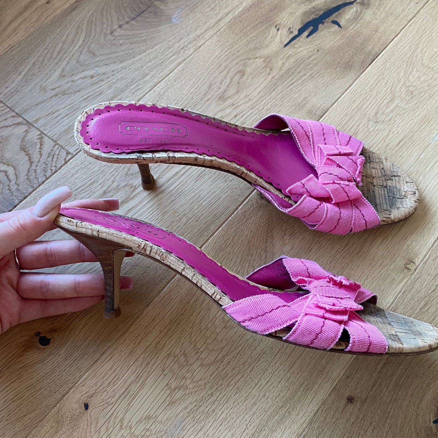 Pink Coach Mules (38.5)