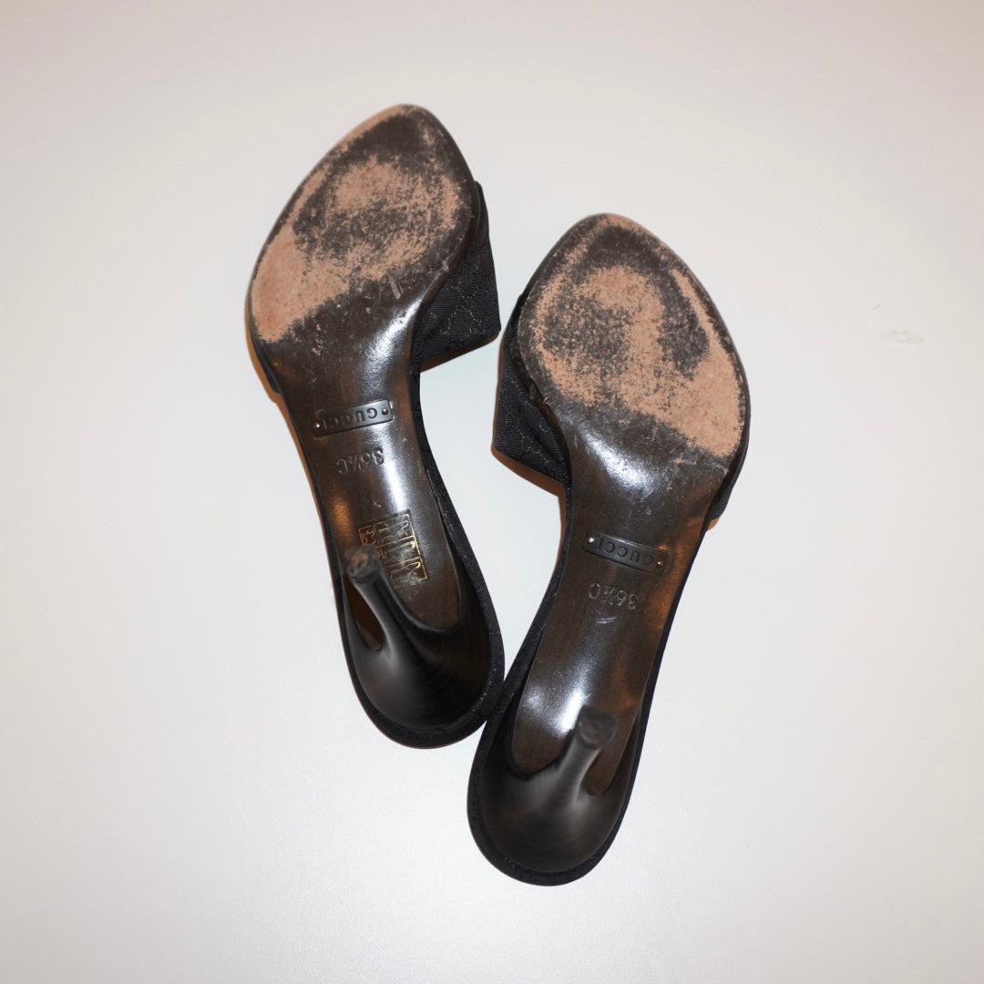 Gucci Monogram Mules (36.5)