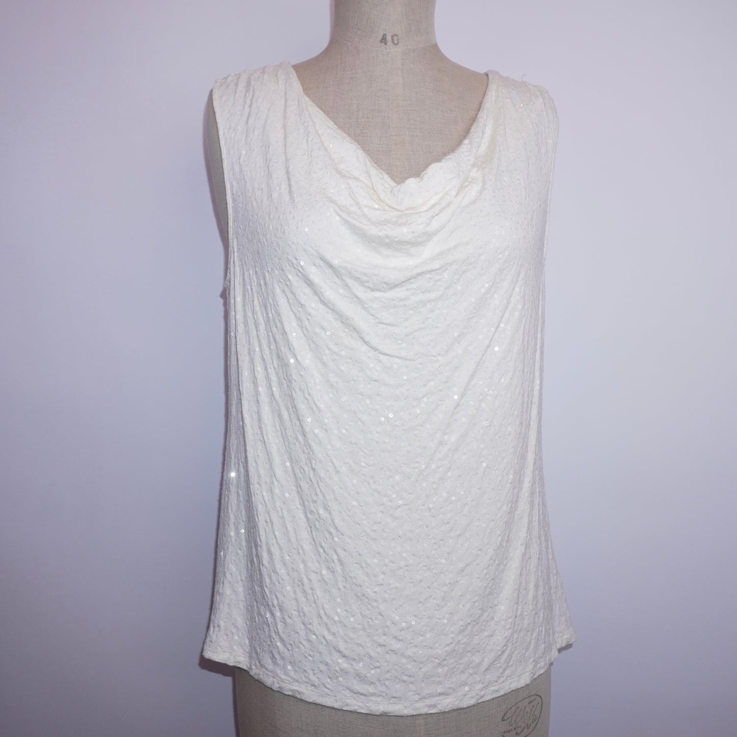 Sequin Cowlneck Top (XL)
