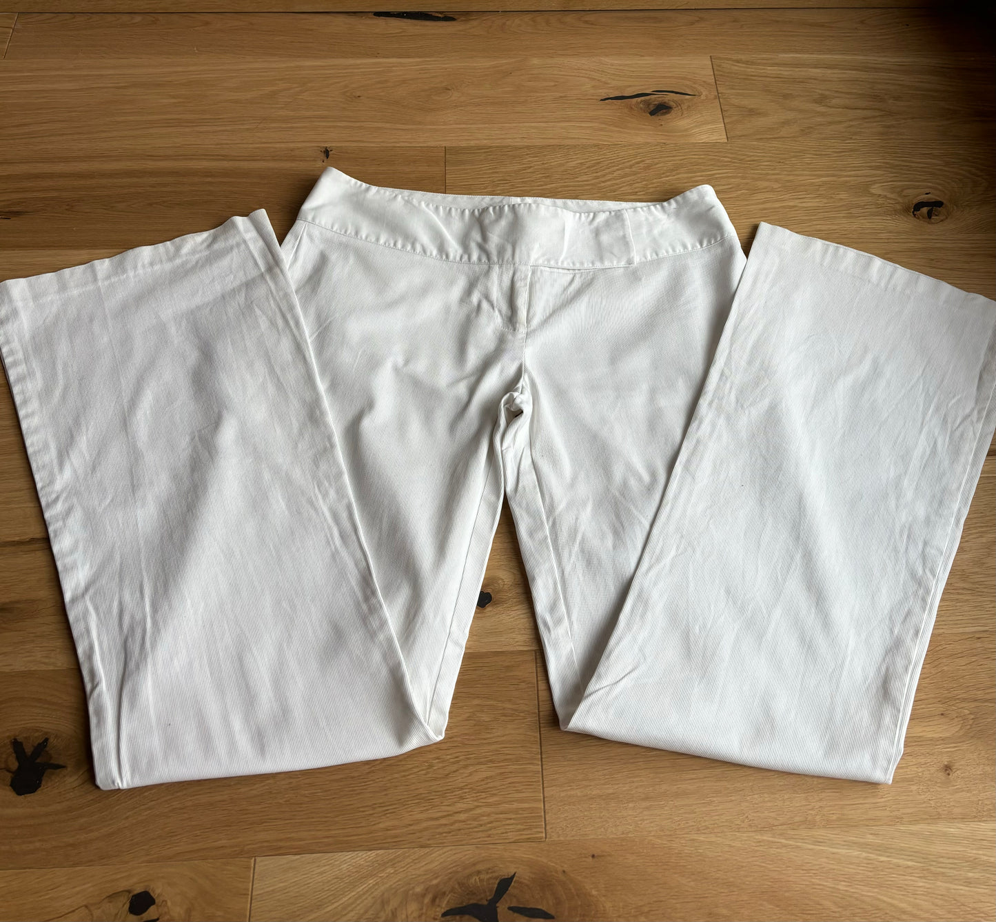 White Bootcut Trousers (S)