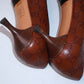 Gucci Brown Monogram Heels (37.5)