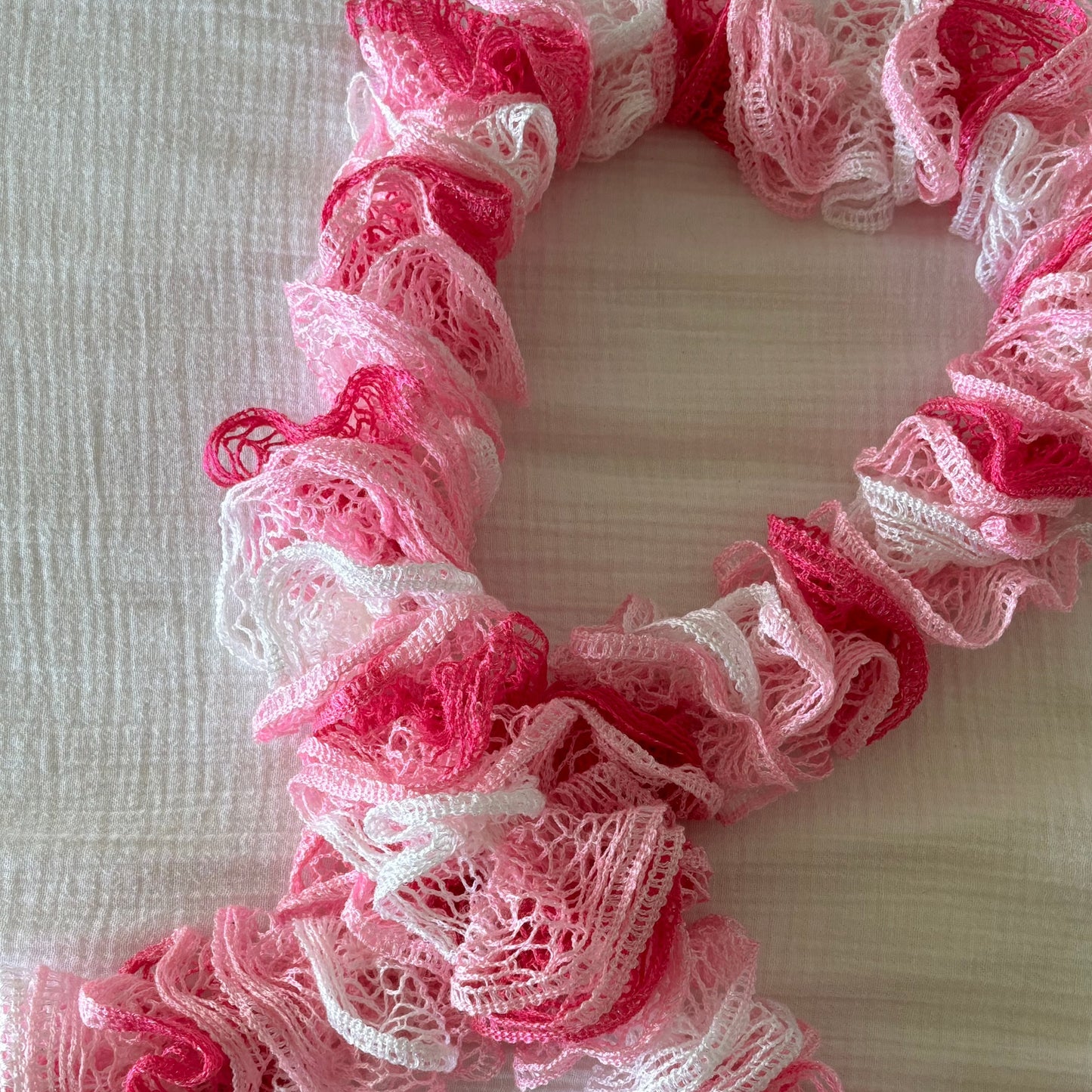 Pink Ruffle Scarf