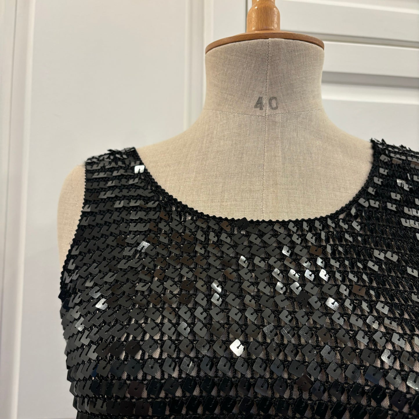 Black Sequin Top (S)