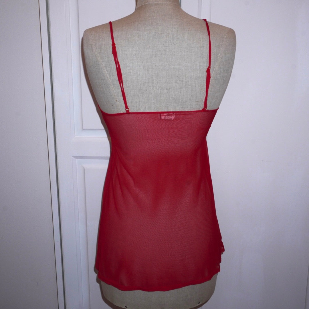 Red Mesh Babydoll (S)