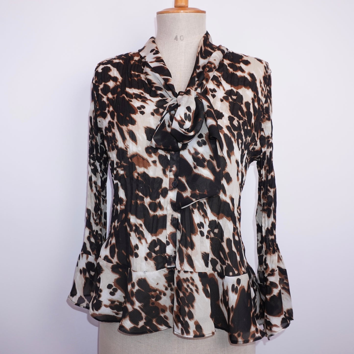 Pleated Ruffle Blouse (M)