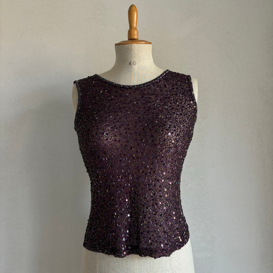 Purple Beaded Top (S)