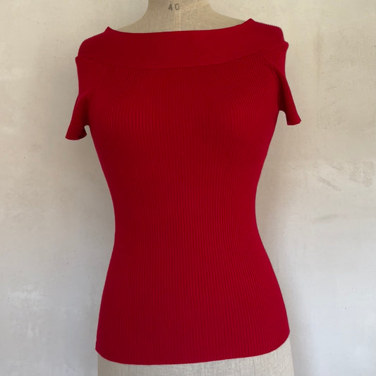 Red Boatneck Top (S)