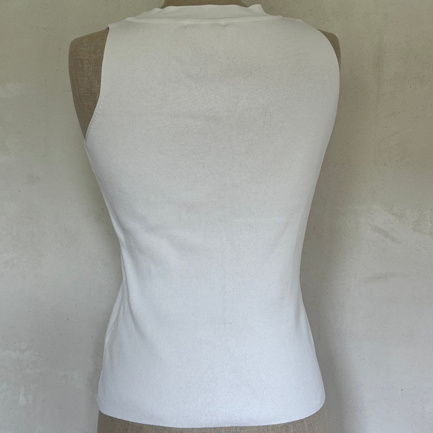 White Beaded Vest Top (M)