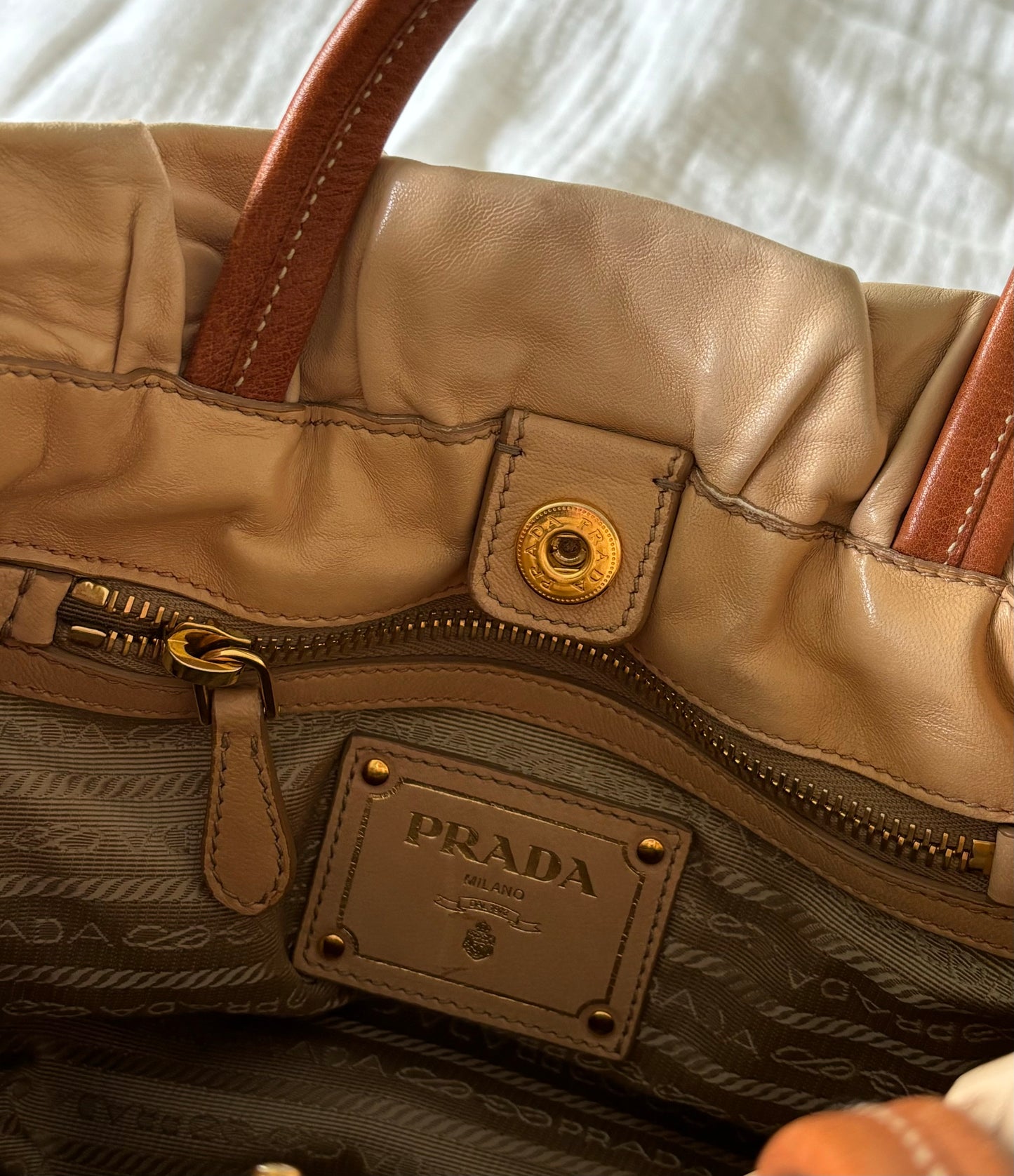 Prada Tan Nappa Purse