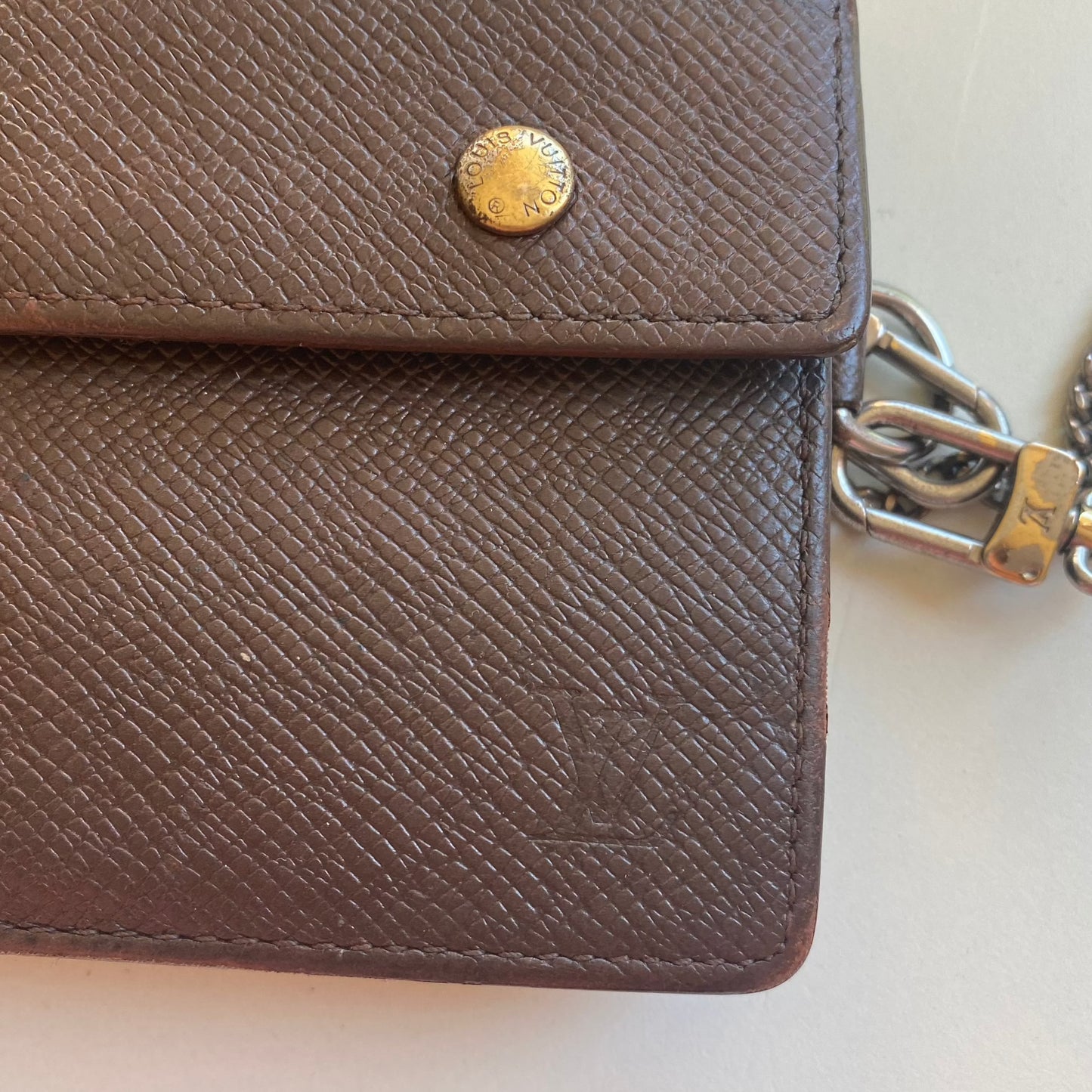 Louis Vuitton Brown Leather Wristlet