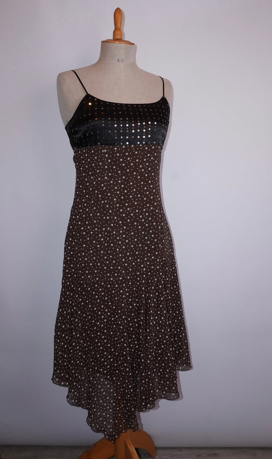 Robe à pois en soie (S)