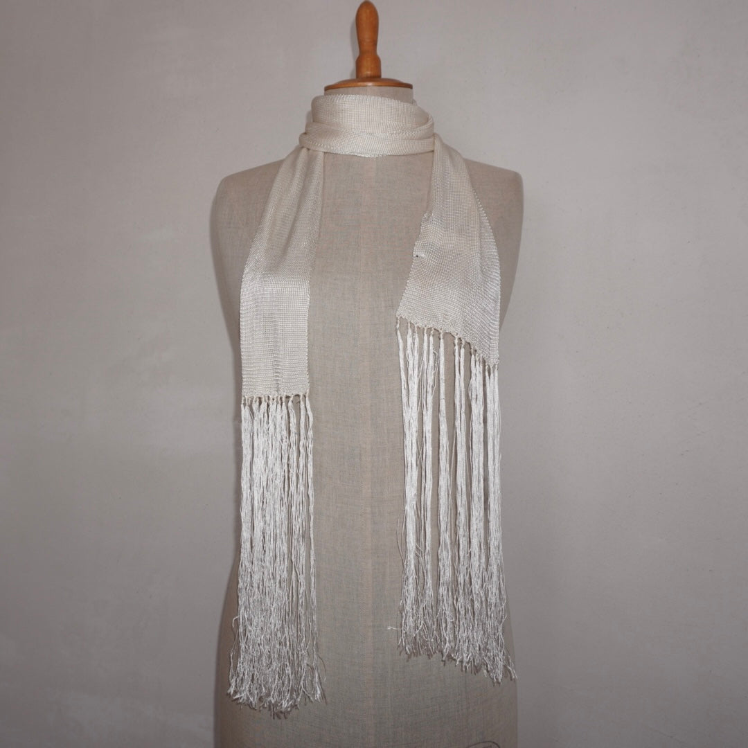 White Skinny Scarf