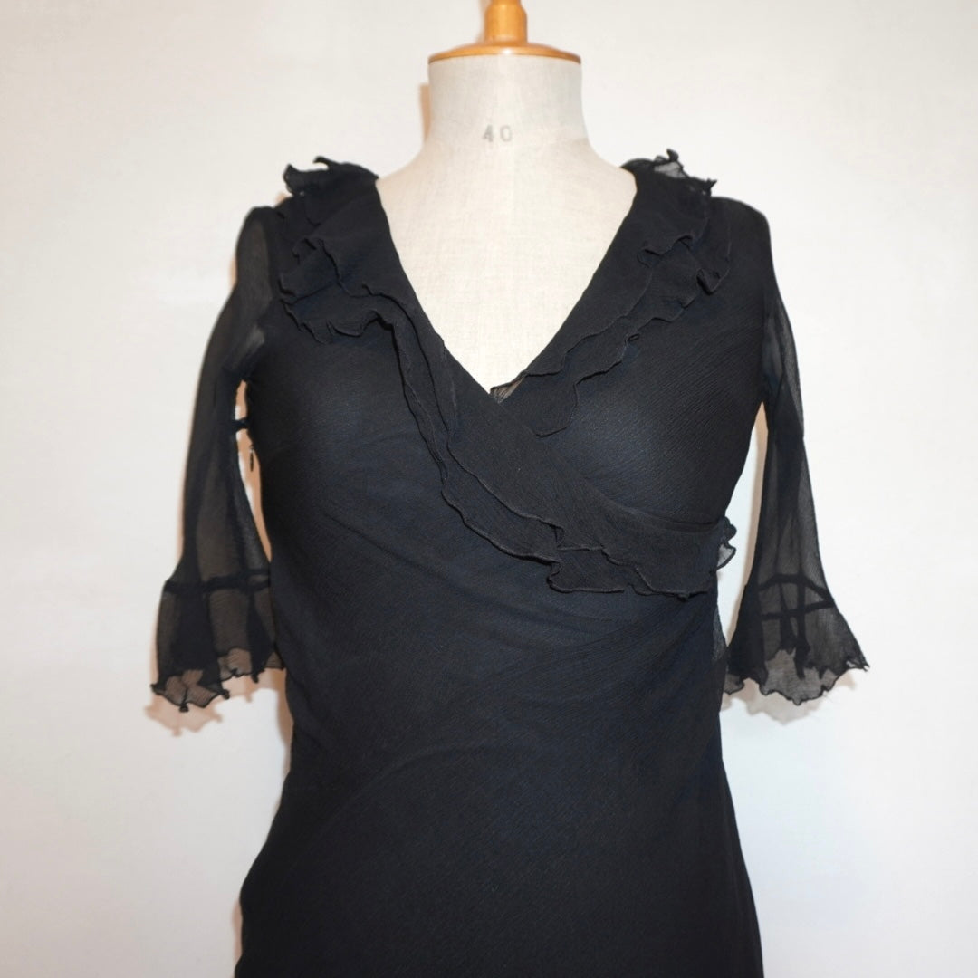Silk Ruffle Dress (XS)