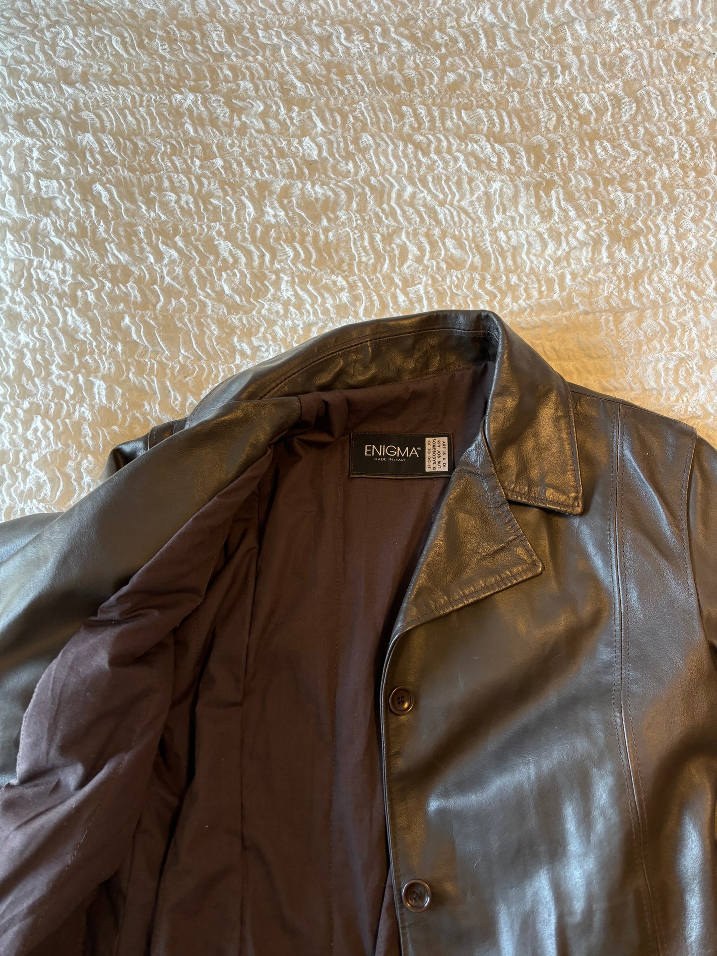 Brown Leather Coat (S)