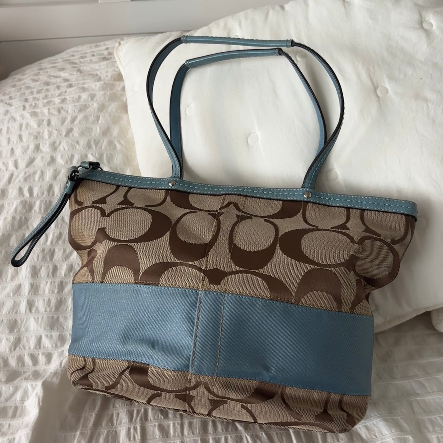 Coach Monogram Purse Blue