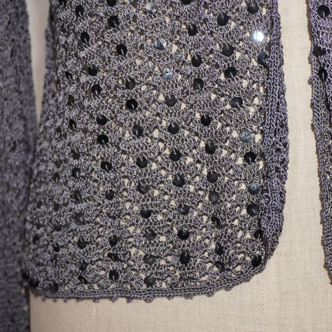 Sequin Crochet Cardigan (S)