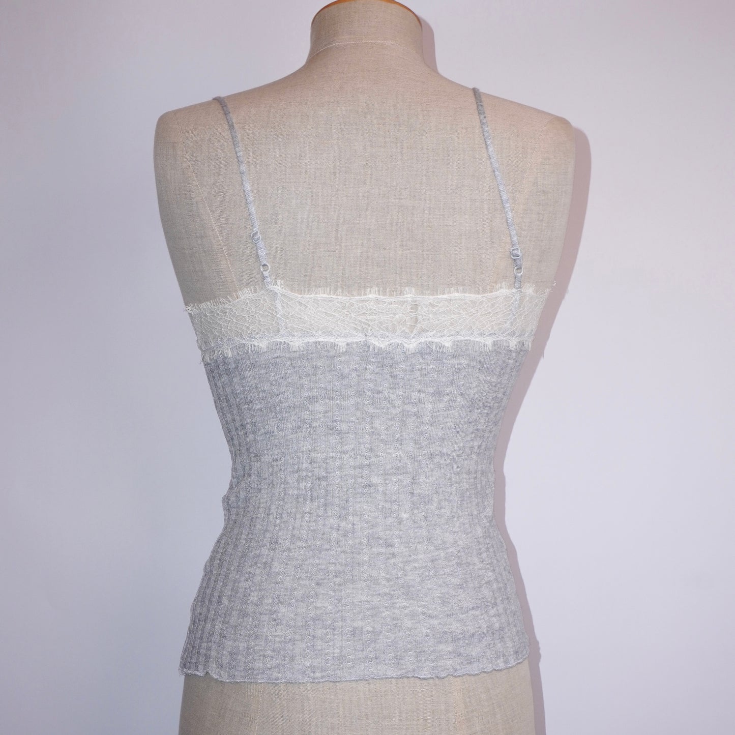 Ribbed Lace Cami Top (XS)