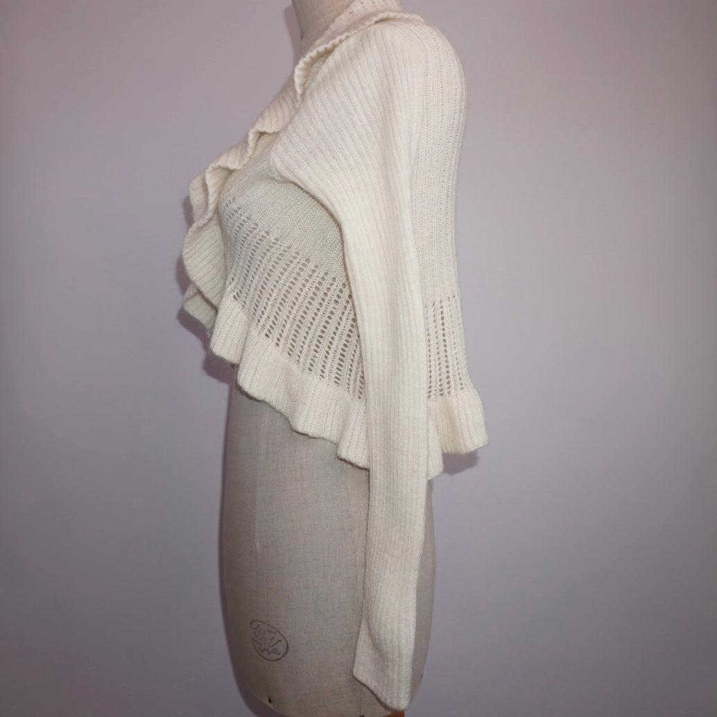 Creme Ruffle Cardigan (M)